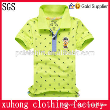 Cotton printing children polo shirt school wear